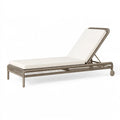 Bain de soleil 200 x 70 cm en corde tressée beige pour extérieur dossier réglable