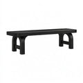 Banc 120 x 35 x 45 cm en bois noir à lattes style contemporain
