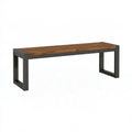 Banc de jardin 150 x 35 x 45 cm en bois et acier noir style industriel